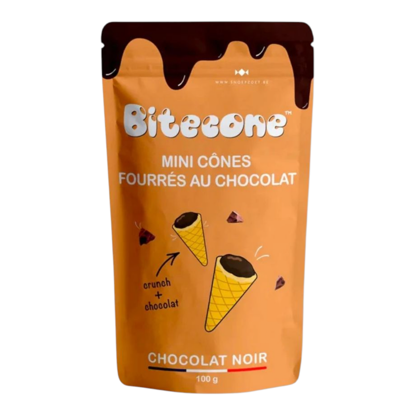 Bitecone Chocolat Noir – Mini Cornets Croustillants au Chocolat Intense – 100g