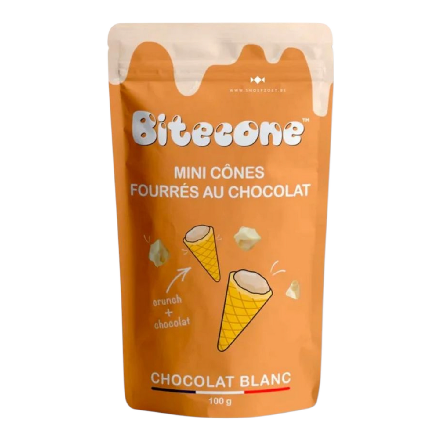 Bitecone Chocolat Blanc – Mini Cornets Croquants & Fondants – 100g