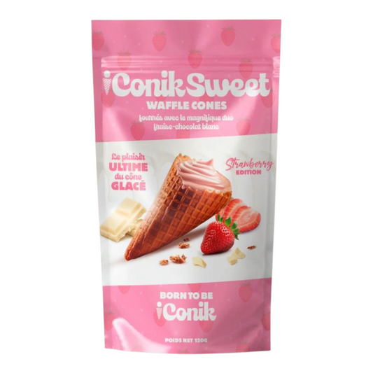 iConiksweet – Waffle Cones Fraise & Chocolat Blanc – Strawberry Edition 120g
