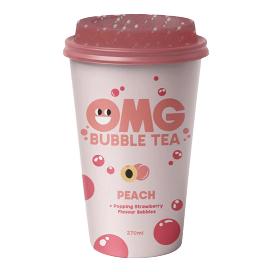 🧋 OMG Bubble Tea – Pêche & Fraise (270ml)