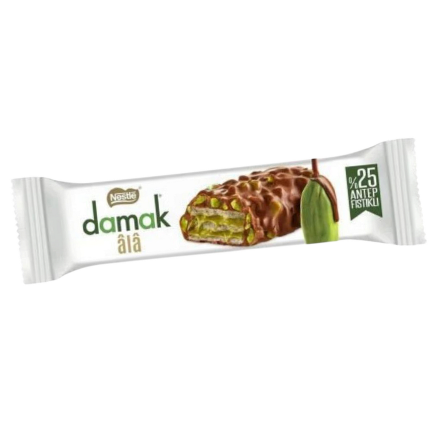 Damak Crunch – Chocolat au lait fondant & pistaches croquantes | 35g
